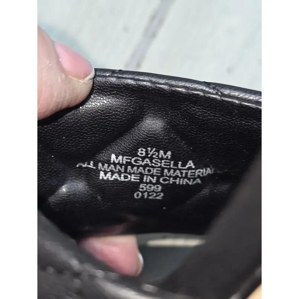 Marc Fisher Women's Gasella Heeled Sandal 8.5M Pyramid Studded Quilted Black